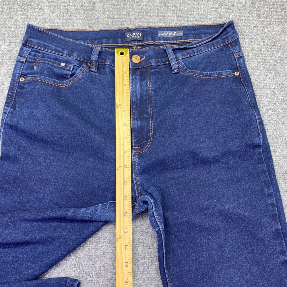 Curve Appeal High Rise Essential Skinny Jeans Dark Wash Blue Size 12/31 Preppy - Picture 2 of 11
